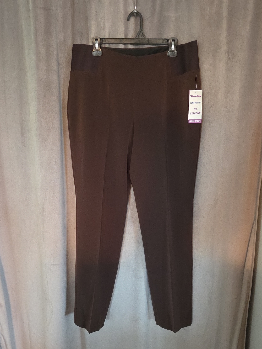 NWT Size 18R TanJay Straight-Leg Ponte Pants in Dark Brown
